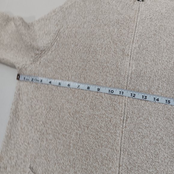 Eileen Fisher Woman (Size 1X) Cream Color, Zip Down Turtleneck Sweater - Picture 5 of 7